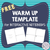 FREE Warm Up Template for Interactive notebook