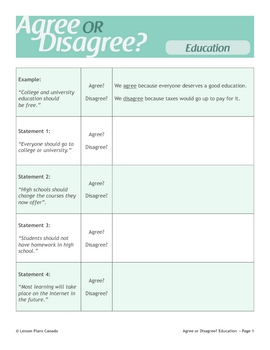 Preview of FREE Warm-up, Discussion, Writing Prompt Activity - Education PRINT and EASEL