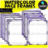FREE Watercolor Page Frames -purple- Clip Art Set {Educlip
