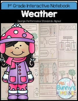 Preview of FREE Weather Interactive Notebook (1st Grade)