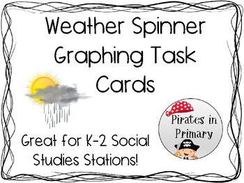 Preview of FREE Weather Spinner Graphing Task Cards
