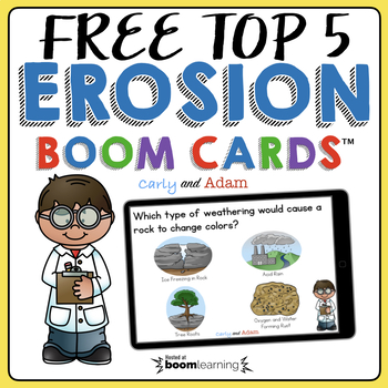 Preview of FREE  Boom Cards: Weathering and Erosion