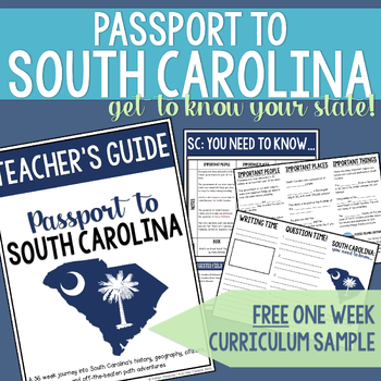 Preview of FREE Week | South Carolina History & Geography Curriculum for Homeschool