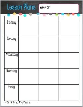 free printable lesson planner pages