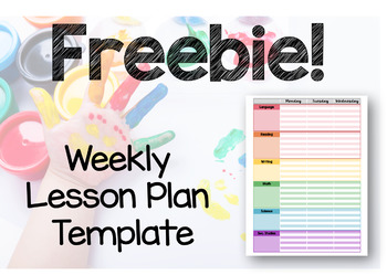 FREE Weekly Lesson Plan Template by Inclusive Kinder | TPT