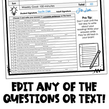 https://ecdn.teacherspayteachers.com/thumbitem/FREE-Weekly-Reading-Log-Editable-Homework-863076-1691774102/original-863076-4.jpg