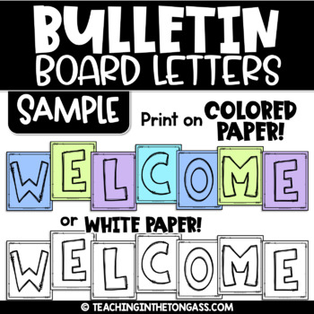 Bulletin Board Letters Sampler: WELCOME BACK banner ~ Easy Cut