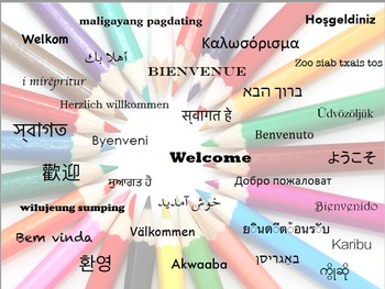 Preview of FREE Welcome Poster in Multiple Languages {editable}