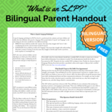 What is an SLP? / ¿Qué es un SLP? : Bilingual Handout for 