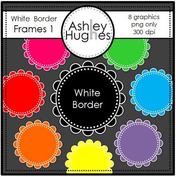Preview of FREE White Border Frames Clipart 1