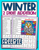 FREE Winter 2 Digit Addition with/without Regrouping Color