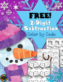 FREE Winter 2-Digit Subtraction with Regrouping Color-by-C