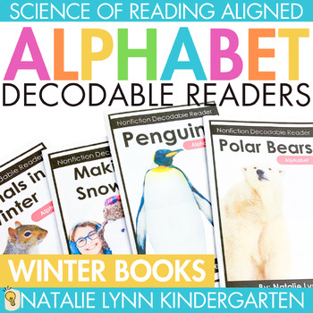Preview of FREE Winter Alphabet Decodable Readers Science of Reading Decodables Books Pre-k