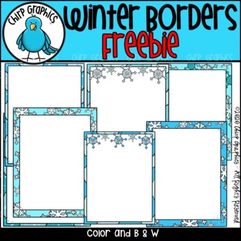 Preview of FREE Winter Borders Clip Art Set - Chirp Graphics
