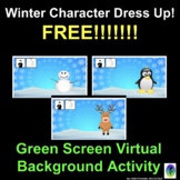 FREE! Winter Character Dress Up: Green Screen Virtual Background Activity