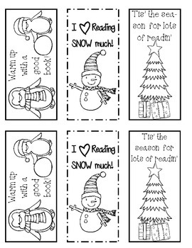 free winter holiday bookmarks by ashleigh elozory tpt