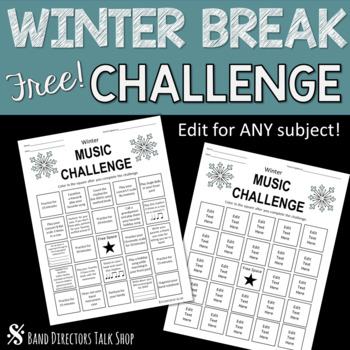 Preview of Band Practice Challenge/ Band Worksheet- WINTER FREEBIE!!