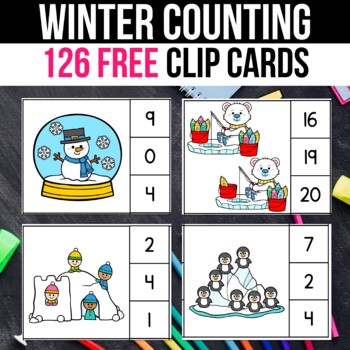 Preview of FREE Winter Activities Centers Crafts Counting Activities Holiday New Years 2022