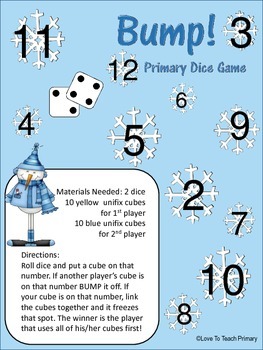 free winter math dice games by love to teach primary tpt