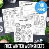 FREE Winter Math Worksheets Activities Preschool Morning W