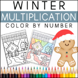 FREE Winter Multiplication Color By Number - 2-digitX2-dig