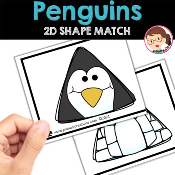 Preview of FREE Winter Penguins Igloo 2D Shape Matching | Preschool PreK SPED Autism