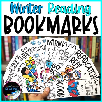 Preview of FREE Winter Reading Bookmarks, Winter Bookmarks to Color
