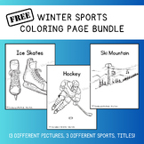 FREE Winter Sports Coloring Page Bundle