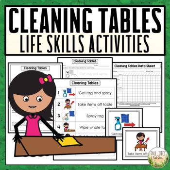 Preview of Wiping Tables Cleaning & Household Chores Special Education Life Skills Activity