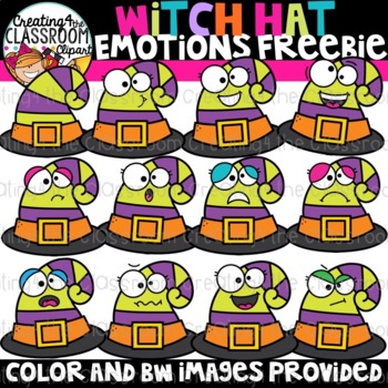 Preview of FREE Witch Hat Emotions Clipart {Creating4 the Classroom}