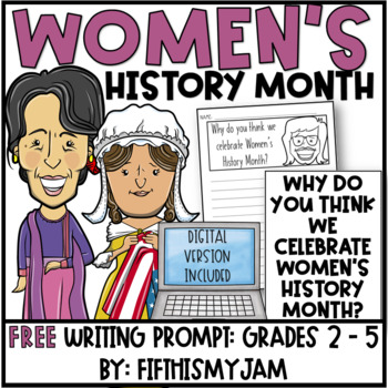 Preview of FREE Women's History Month Writing Prompt | Digital Included