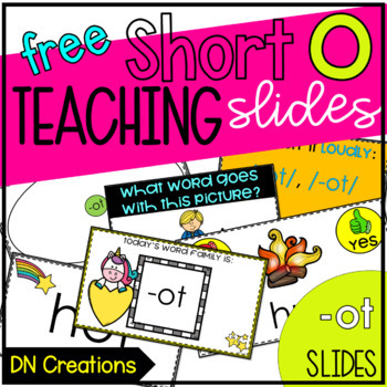 Preview of FREE Word Family Google Slides l Free digital PHONICS slides l FREE CVC slides