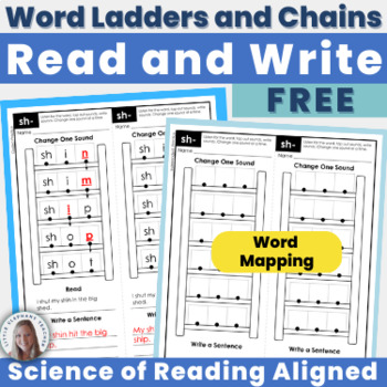 Preview of FREE Word Ladders, Phonics Word Chains for Older Students - Science of Reading