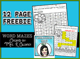FREE Word Mazes featuring Nouns Adjectives Verbs and Preposition Activities