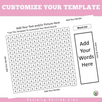 free word search template editable by socially skilled kids