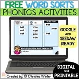 FREE Word Sorts - DIFFERENTIATED Printable & Digital Phoni