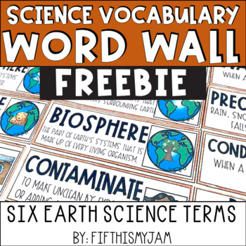 Preview of FREE Earth Science Word Wall | Vocabulary Cards