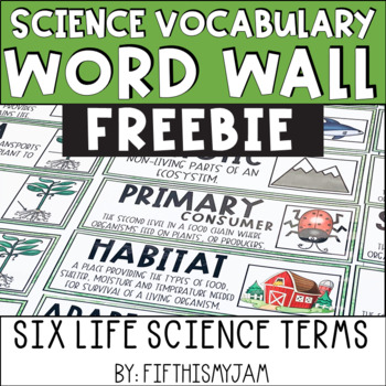Preview of FREE Life Science Word Wall | Vocabulary Cards