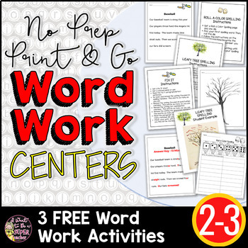 Preview of Word Work Activities | Word Work Center | 2nd Grade | 3rd Grade FREE