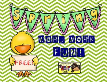 Preview of FREE Word Work Fun (Make a Word): Happy Spring!
