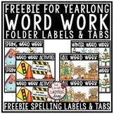 FREE Word Work Labels for Organizing Notebooks & Spelling 