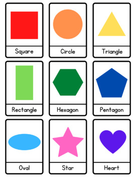 Preview of FREE Word cards shapes | Learning 2d shapes | Preschool kindergarten | Colorful