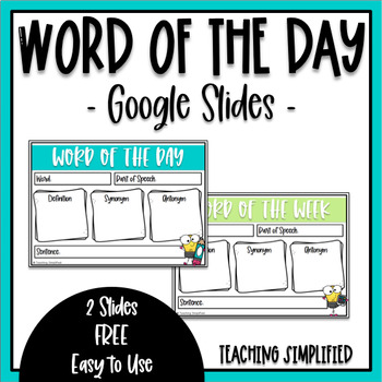 Preview of FREE Word of the Day/Week for Google Slides Distance Learning
