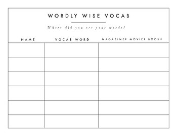 Preview of FREE Wordly Wise Classroom Word Wall