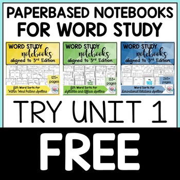 Preview of FREE Word Study Activities Words Their Way 3rd Edition