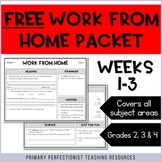***FREE***   3-WEEK Work From Home Packet - Grades 2, 3, &