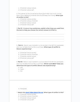 Preview of FREE Worksheet and Games on Types of Conflict for Middle or High School