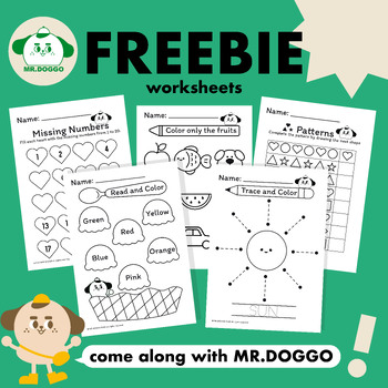 Preview of FREE Worksheets l Read and Color, Trace and Color, Patterns, Missing numbers