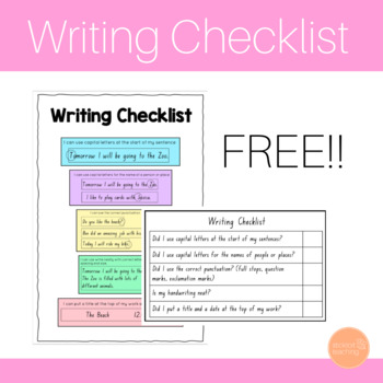 Preview of FREE Writing Checklist