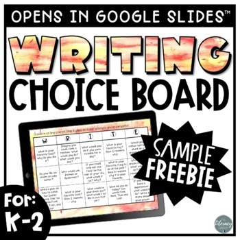 Preview of FREE Writing Choice Board K-2